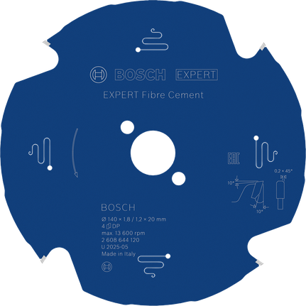BoschEXPERT 纤维水泥圆锯片，用于精确切割水泥。